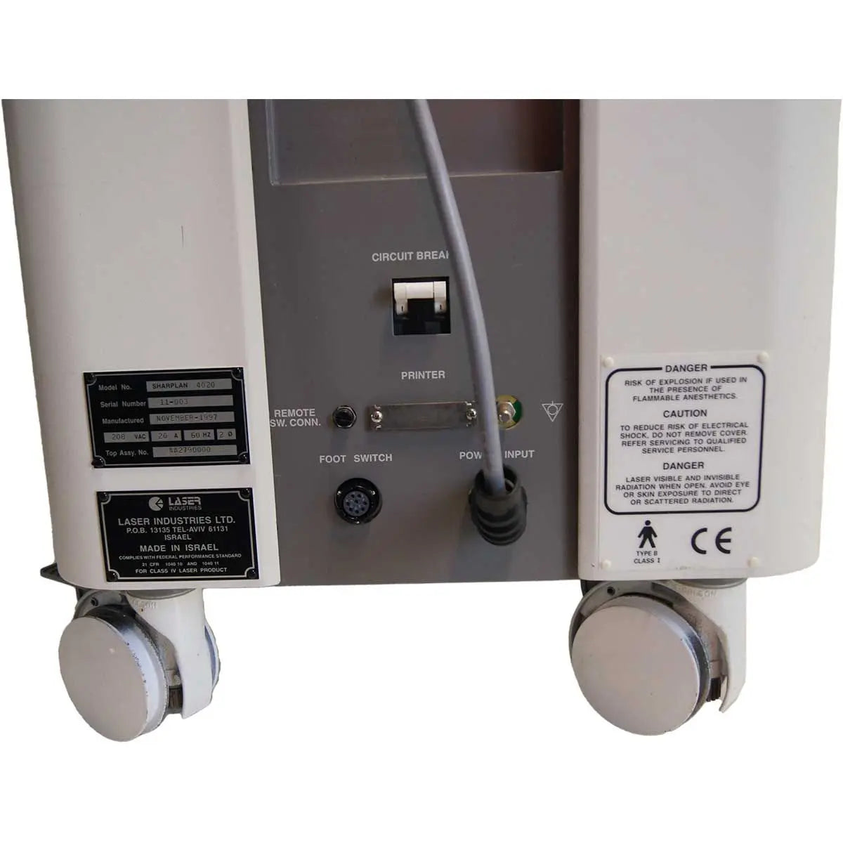 1997 Sharplan Erbium 4020 Class IV CO2 Laser System with Sure Touch Scanner Sol International Medical