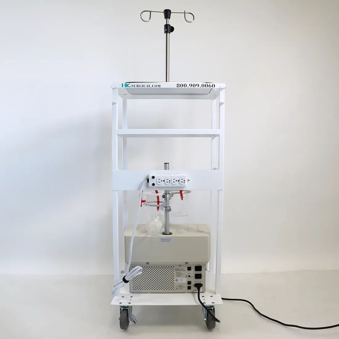 HK Surgical Aspirator Pump AP-III 115V with Valet Cart 42in Tall Vacuum 85-LPM Sol International Medical