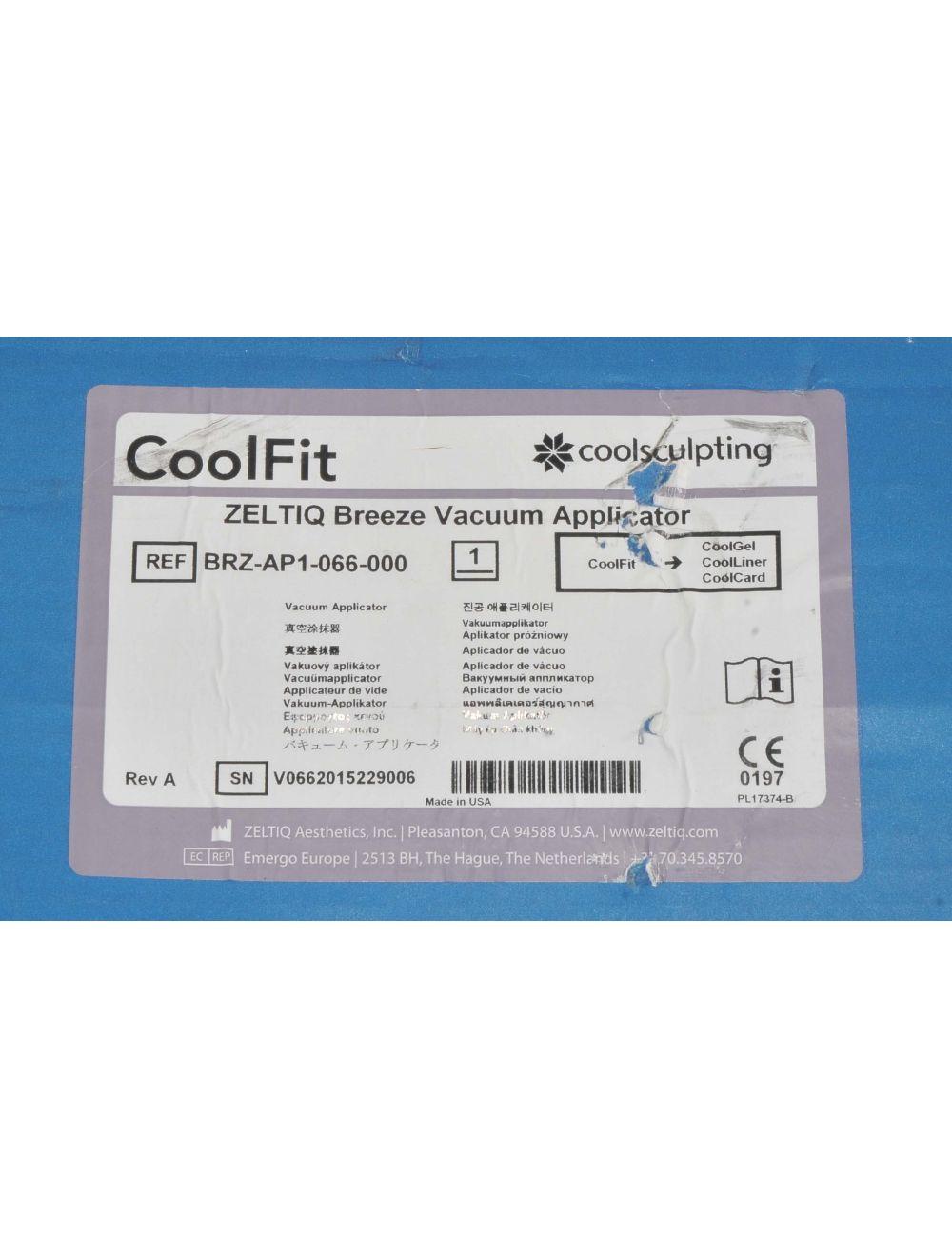 Zeltiq CoolSculpting CoolFit Breeze Vacuum Applicator BRZ-AP1-066-000 Handpiece Zeltiq