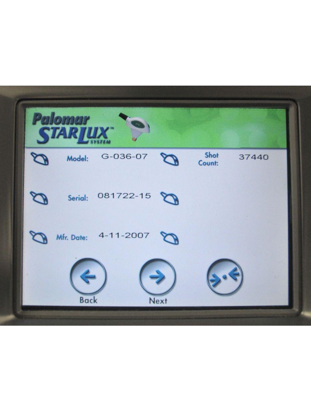 2007 Palomar Starlux 300 IPL Laser w/1540 LuxG LuxR Handpieces Lux G R Palomar