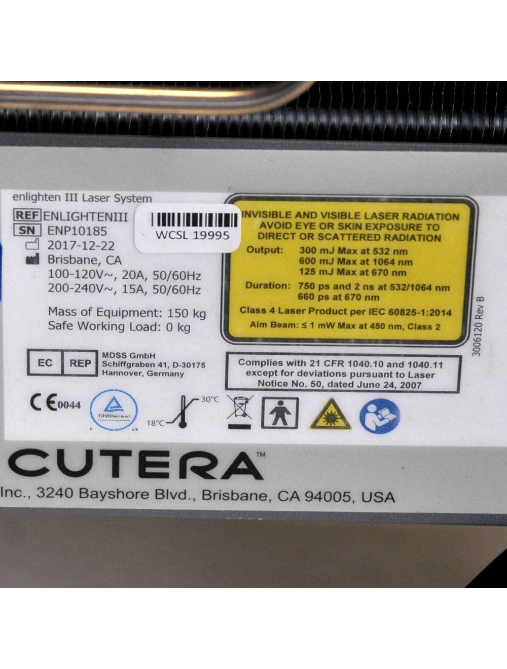 Cutera ENLIGHTEN III Tattoo Removal Benign Lesion Laser 532 670 1064nm Pico 2017 Cutera
