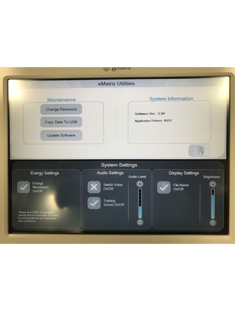Syneron eMatrix SublativeRF HP Noninvasive Fractional Skin Laxity Texture System Candela