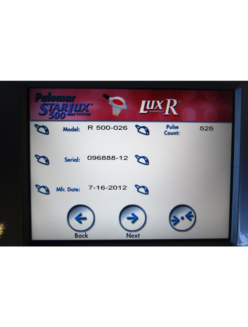 2012 Palomar StarLux 500 Lux R Handpiece LuxR Hand Piece Cynosure image 3