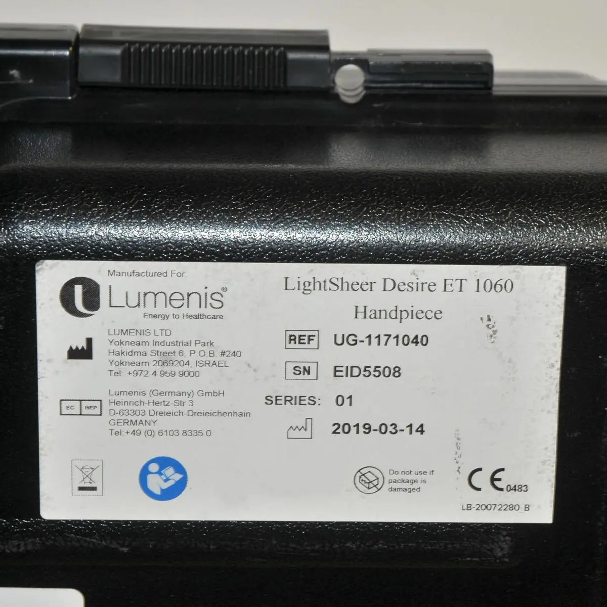 2019 LightSheer Lumenis DESIRE ET 1060nm Laser Hair Removal Chill Tip Handpiece Lumenis