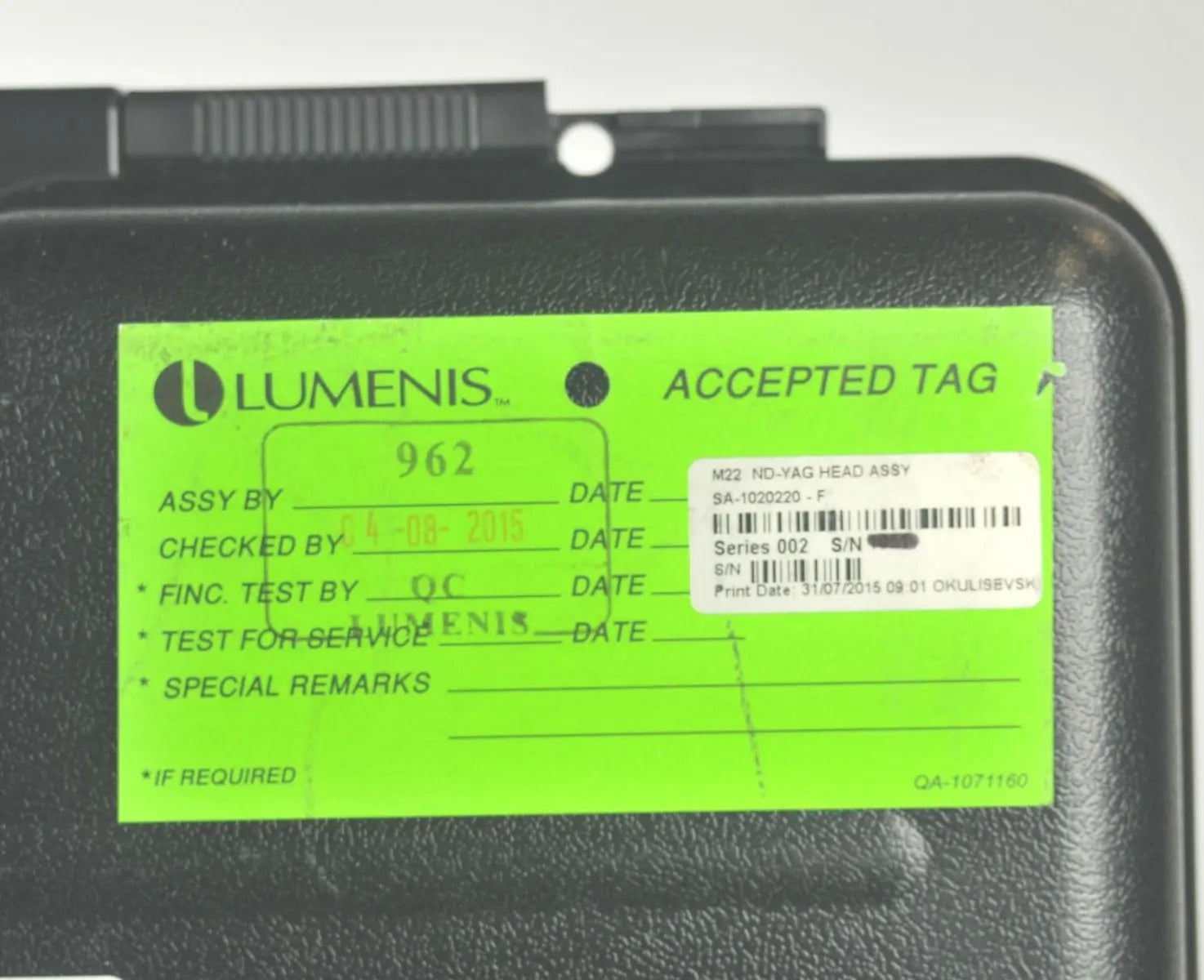 Lumenis M22 MultiSpot 1064nm Nd YAG Laser Handpiece Hair Removal Wrinkles Lesion Lumenis